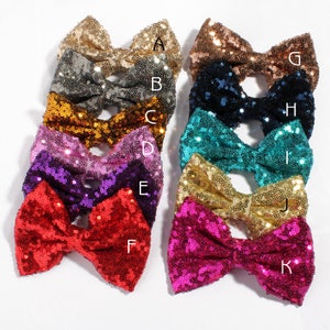 13cm Newborn Big DIY Shiny Sequin Hair Bows for Hair Clips Handmade Applique Sequins Bows Knot for Women Hair Accessories NO CLIP