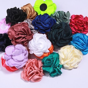 5.5CM Handmade Satin Small Rose Fabric Artificial Flower For Headband DIY Headwear Hair Accessories Wedding Dress Clothing Decor