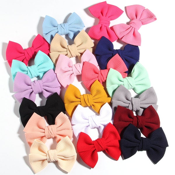 11CM 4.3" Big Hot Sell Seersucker Waffle Hair Bows For Hair Accessories Bow Knot Boutique For Kids Girls Head Wear
