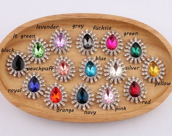 thumbnail image 2 of 10pcs 12mm Round Clear Crystal Rhinestone Buttons By CraftbuddyUS - Sparkly Diamante Buttons For Crafts & Sewing 2 of 9