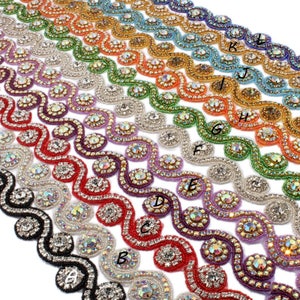 1Yard 3.3cm Fashion Bridal Costume Beaded Dress Trimming Decoration Sew On Base Crystal Rhinestone Applique Trim Accessories Free Shipping