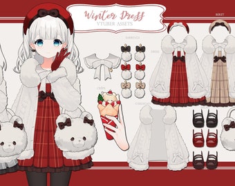 VTuber Asset - Bear themed Winter/Christmas Set 2022 - Digital Goods