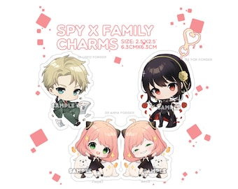 Spy x Family Acrylic Charms | Anya Forger | Yor Forger | Loyd Forger | Cute - acrylic keyholder charms