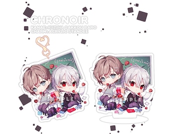 Nijisanji - ChroNoiR - Kanae(叶) + Kuzuha(葛葉) Acrylic Charm/ Acrylic Standee Gakkou Paro