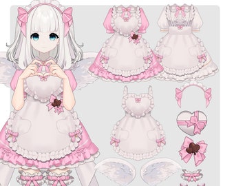 VTuber Asset - Valentine's Day Set 2024 / Maid Set - Digital Goods