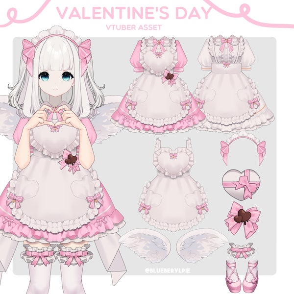 VTuber Asset - Valentine's Day Set 2024 / Maid Set - Digital Goods