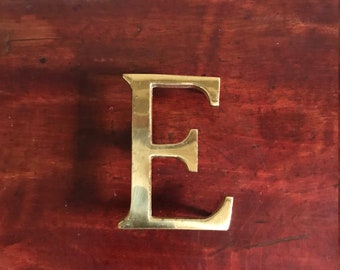 Vintage Solid Brass E Letter