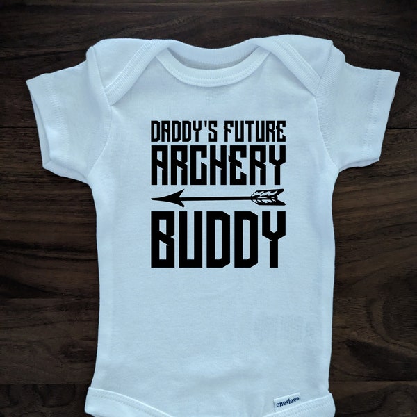 Daddy's Archery Buddy Baby Onesie, Father Bow and Arrow Pregnancy Announcement Present, Dad Shower Gift, Infant Bodysuit, Newborn Take Home