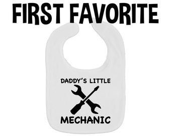 Daddy's Little Mechanic Baby Bib