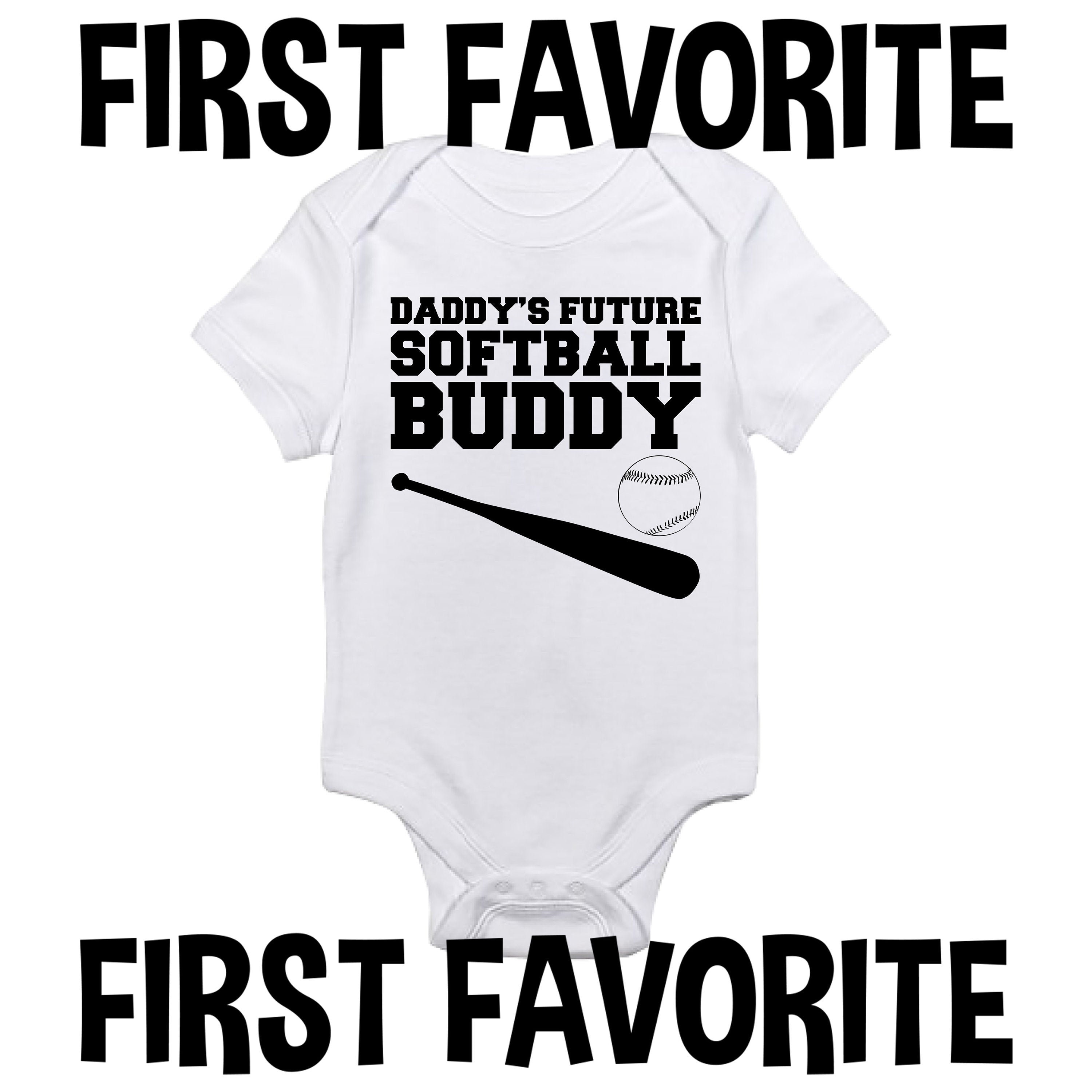 Daddy's Future Softball Buddy Baby Onesie Etsy