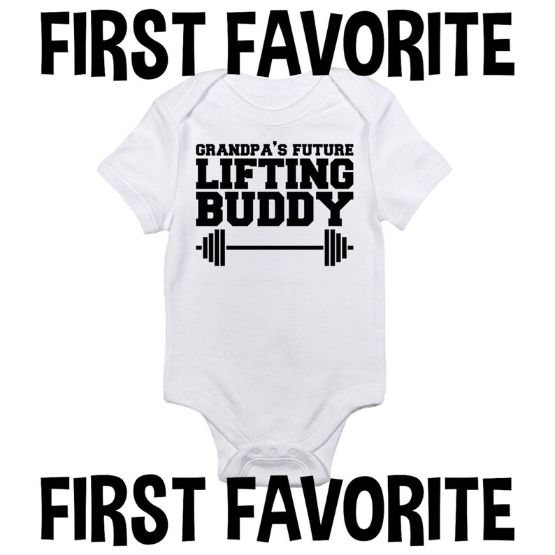 Future Lifting BUDDY Funny Baby Custom Shower Gift Onesie Newborn Bodysuit