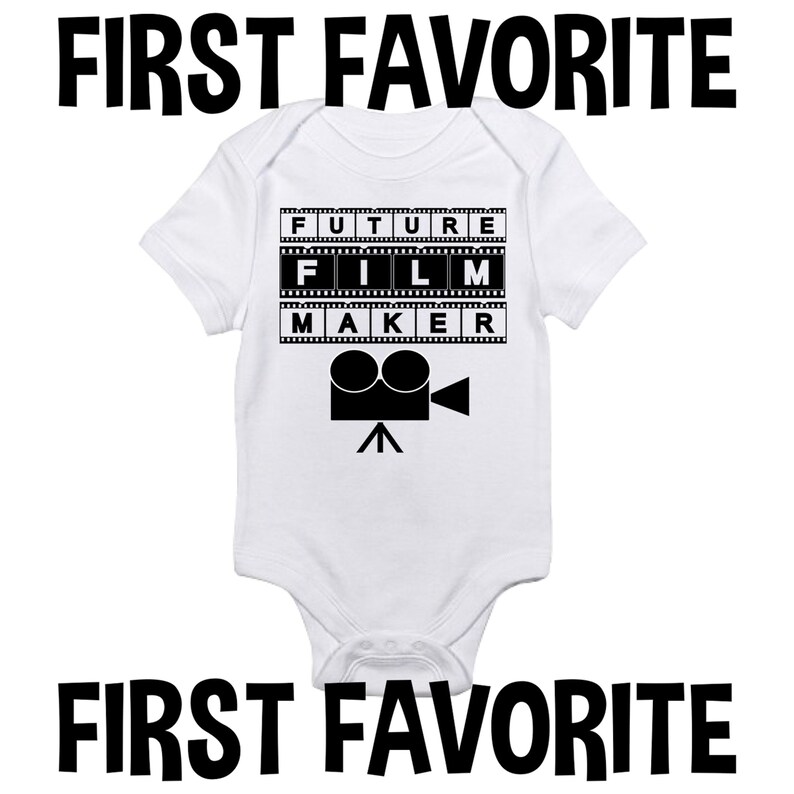 Future Film Maker Baby Onesie Bodysuit Shirt Pregnancy Announcement Shower Gift Take Home Infant Newborn Clothes Outfit Movie Director
