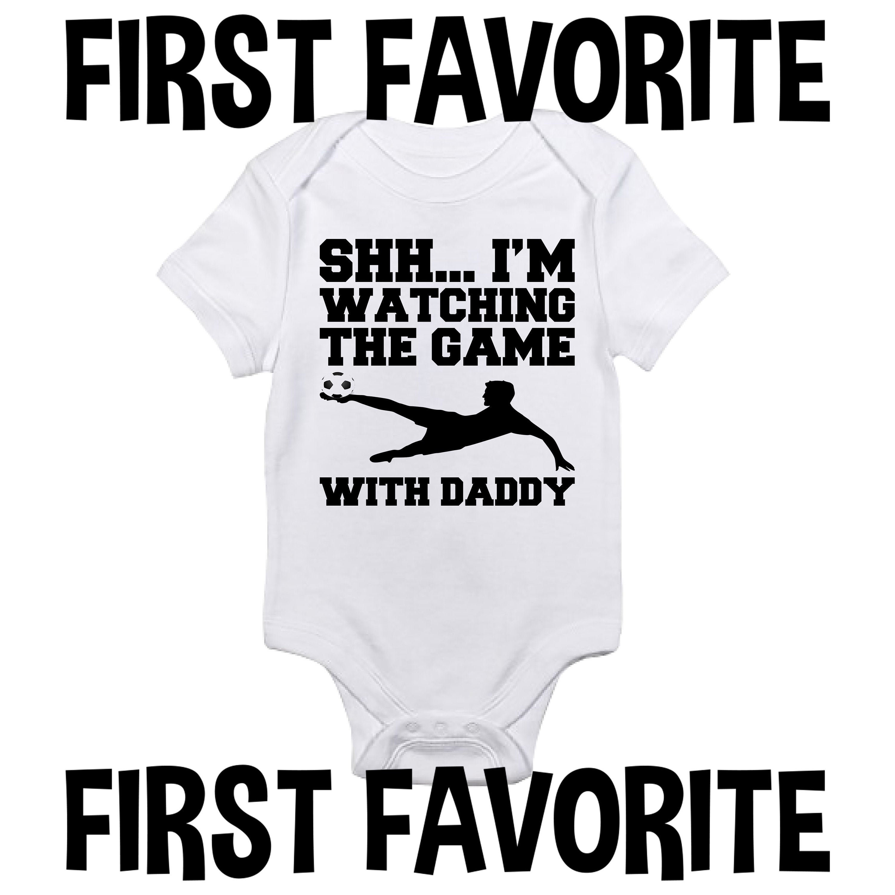 I/'m Watching Game Dad Daddy Custom Baby Unisex Shower Onesie Newborn Bodysuit