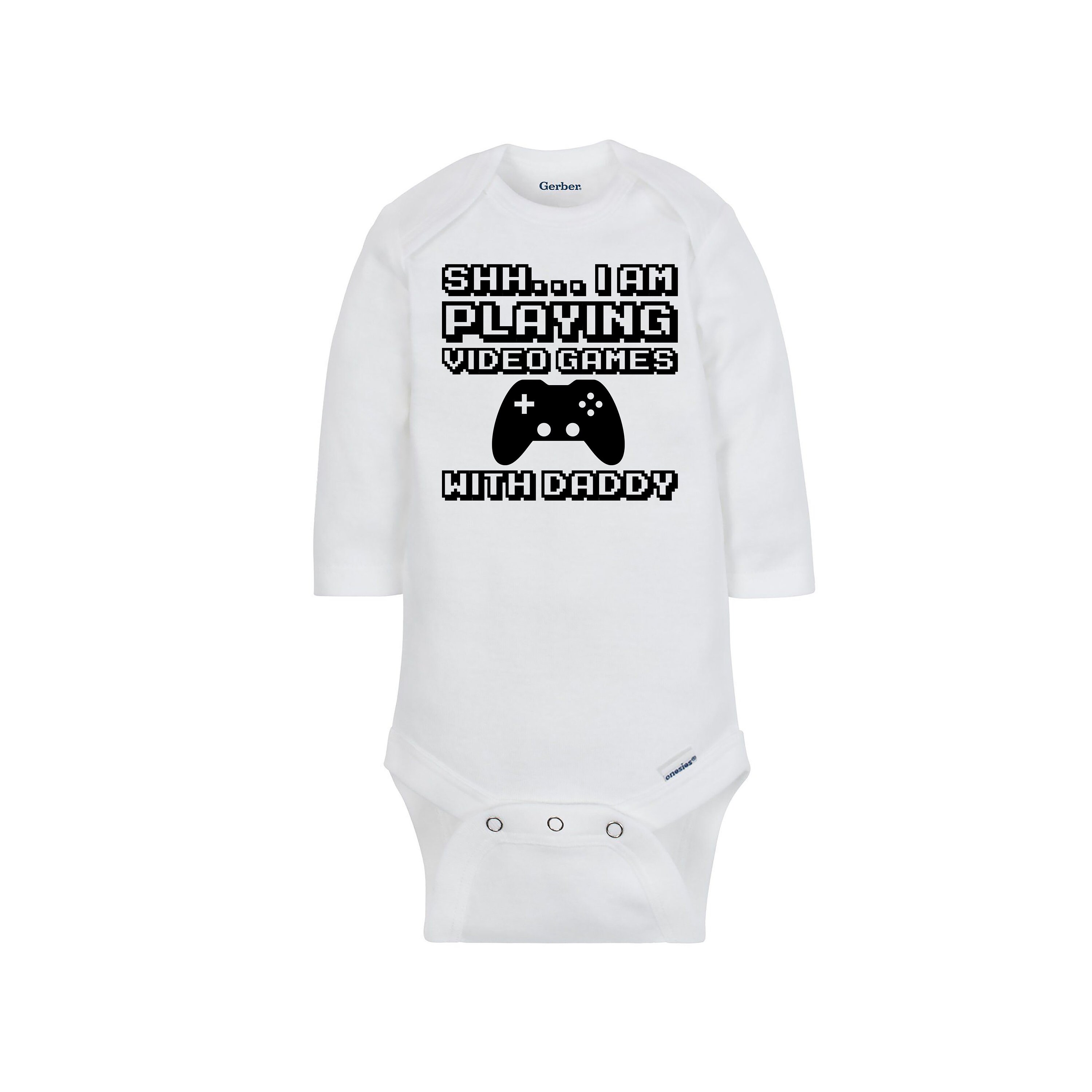 Gamer Dad Baby Onesie Im Playing Video Games With Daddy
