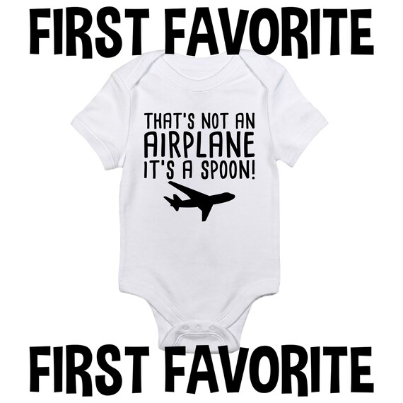 Infant Baby Boy Shirt That/'s Not An Airplane It/'s Called A Spoon Short Sleeve Blue Feeding Time Statement Bodysuit New Mom Gift