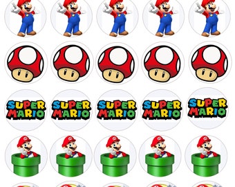 30x4cm Pre-cut Super Mario Brothers cupcake topper edible wafer paper Mario Luigi Games Free Shipping Fast Delivery
