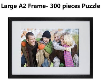 Large A2 size Photo Frame with 300 pieces A3 Jigsaw Photo Puzzle Birthday Christmas Gift Wedding Family Picture Anniversary Gift Love Friend