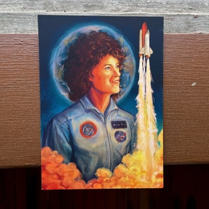 Sally Ride Mini Art Print, cartão postal ilustrado