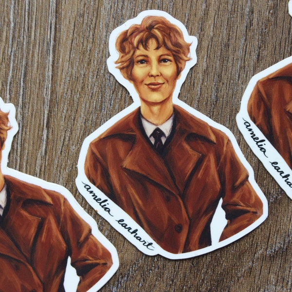 Amelia Earhart Sticker, Feminist Sticker, Laptop Sticker, Water Bottle Sticker, Women Empowerment Sticker