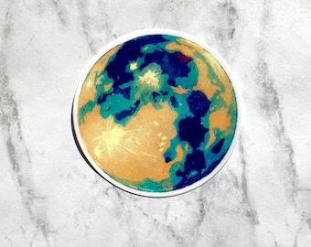 Mond Aufkleber: Wetterfester Laptop-, Wasserflasche-Aufkleber