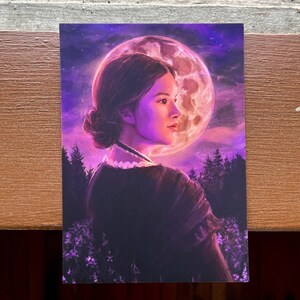 Mini impressão artística de Emily Dickinson, cartão postal ilustrado individual
