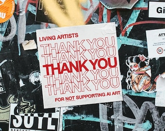Support Living Artists Sticker: Stop AI - Waterproof Vinyl Decal