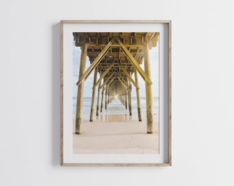 Surf City Pier Pint - North Carolina Coastal Photography | Beach Pier Wall Art | Coastal Beach Boardwalk Wall Art | Ocean Landscape Photo