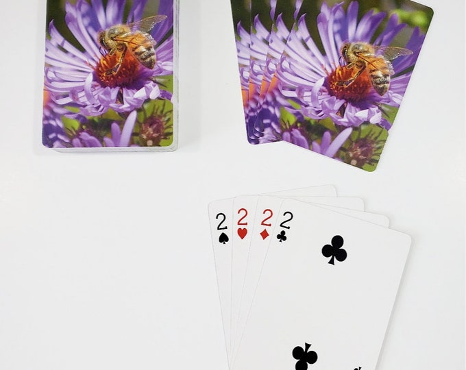 Custom Nature Playing Cards | Bee Photography Deck of Cards | Unique Gift for Garden Lovers | Family Game Night