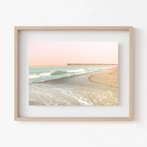 Kure Beach Coastal Print | North Carolina Coastline Sunset Photo | Beachy Wall Decor