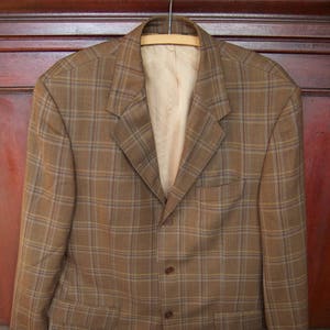 Vintage Natazzi Plaid 3 Button Sport Coat
