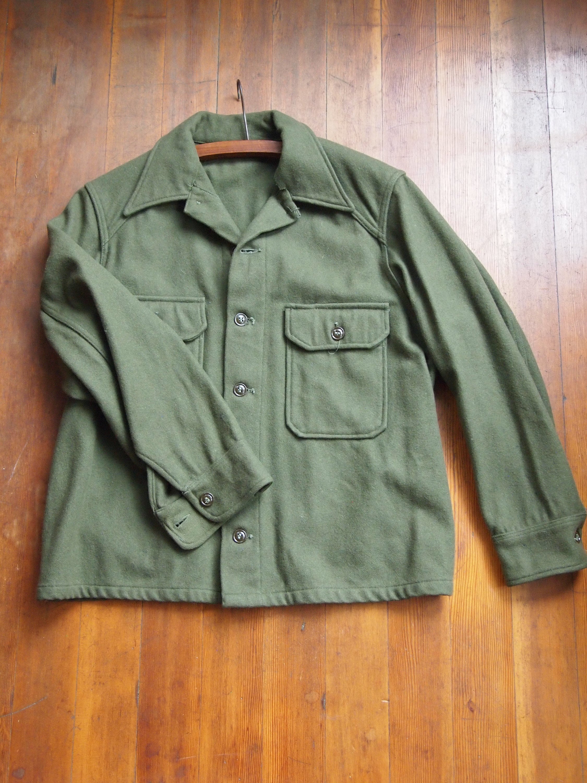 ヴィンテージ40s wool field shirt マチ付き 40s 50s vintage ヴィンテージ マチ付き ウール ワークシャツ | 旅する