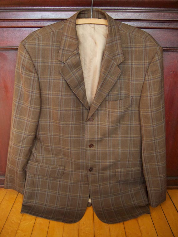 Vintage Natazzi Plaid 3 Button Sport Coat