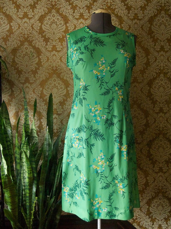 Vintage Parkshire Original 70s Green Dress