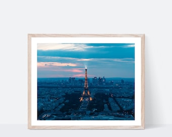 Paris France Night Digital Print, Printable Wall Art, Eiffel Tower Lights Digital Print, Photograph