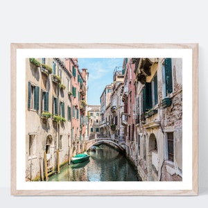 Horizontal Venice Photo Print, Digital Print, Venice Italy Canal Photo, Venice Wall Art