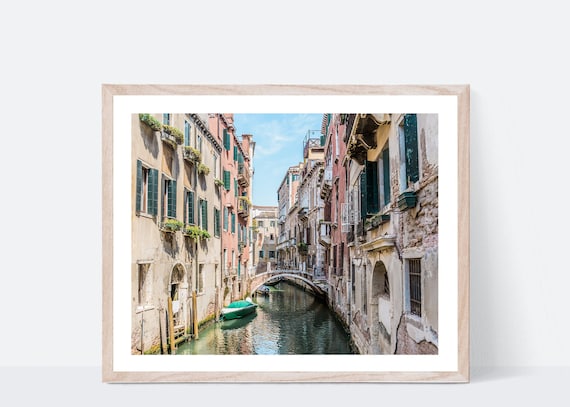 Horizontal Venice Photo Print, Digital Print, Venice Italy Canal Photo, Venice Wall Art