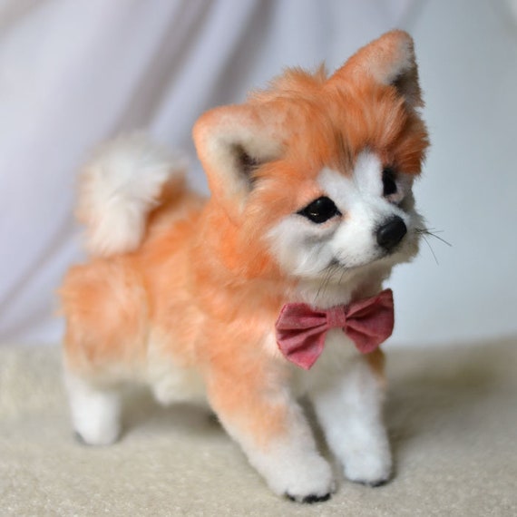 Shiba Inu Buddy Made To Order Realistic Toy Akita Inu Puppy Ooak Dog Art Doll Animal Handmade Plush Ooak Gift Cute Home Decor Doll