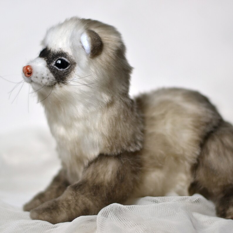 Teddy Ferret Mila. Made to order. Realistic toy. OOAK art doll Etsy