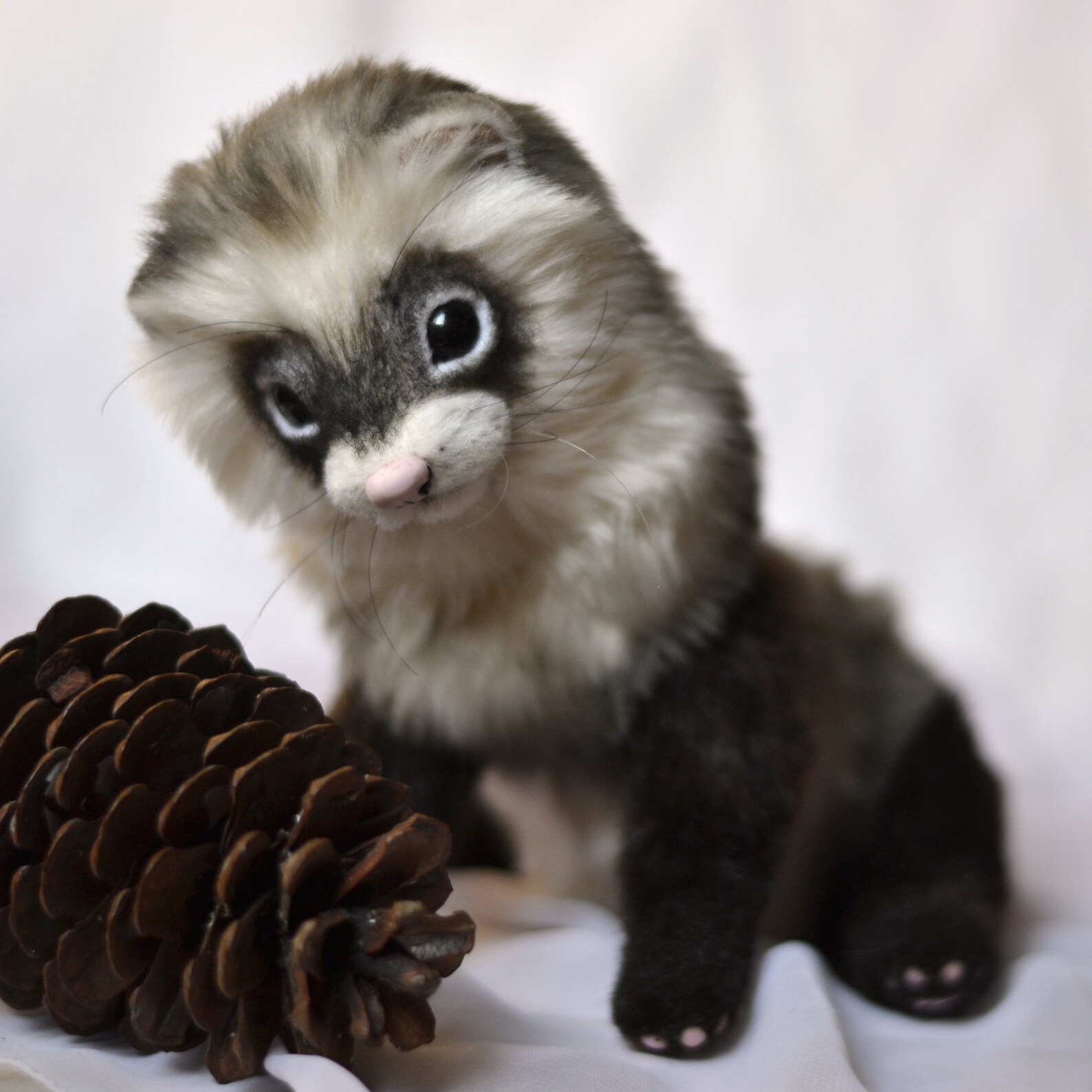 Teddy Ferret Toffee. Made to order. Realistic toy. OOAK art Etsy