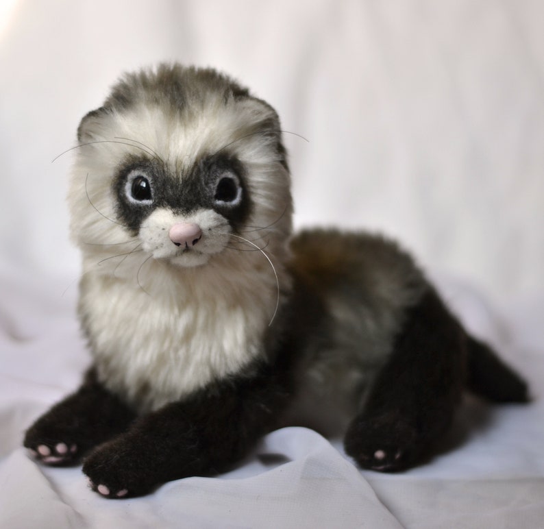 Teddy Ferret Toffee. Made to order. Realistic toy. OOAK art Etsy