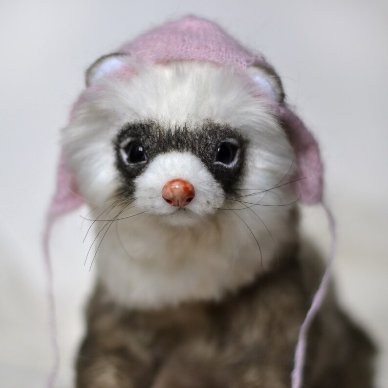 Teddy Ferret Mila. Made to order. Realistic toy. OOAK art doll Etsy