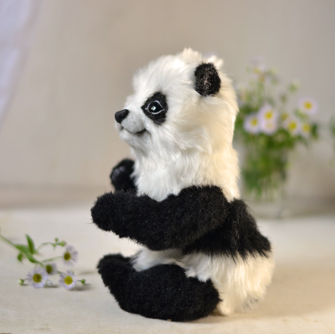 Panda May. Made to order. Realistic toy Panda bear OOAK art | Etsy