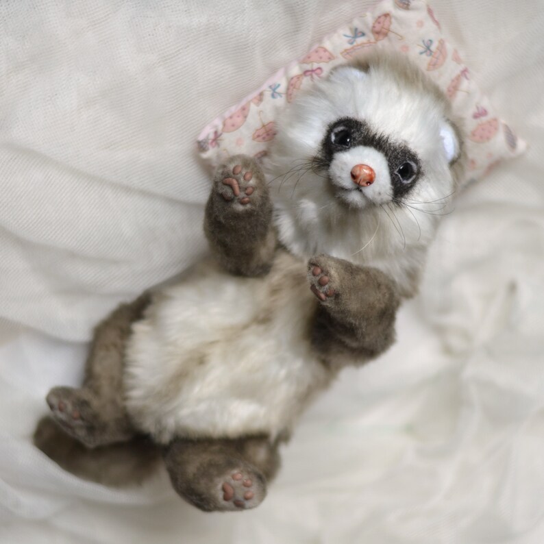 Teddy Ferret Mila. Made to order. Realistic toy. OOAK art doll Etsy