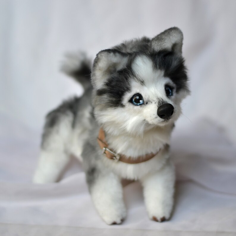 Made to order Ooak dog puppy OOAK art doll animal handmade plush ooak gift cute home decor doll Realistic toy Husky for example