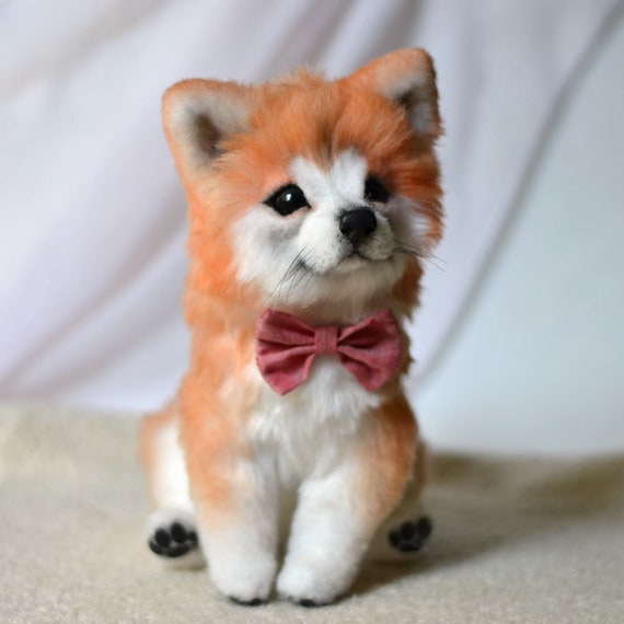 Shiba Inu Buddy Made To Order Realistic Toy Akita Inu Puppy Ooak Dog Art Doll Animal Handmade Plush Ooak Gift Cute Home Decor Doll