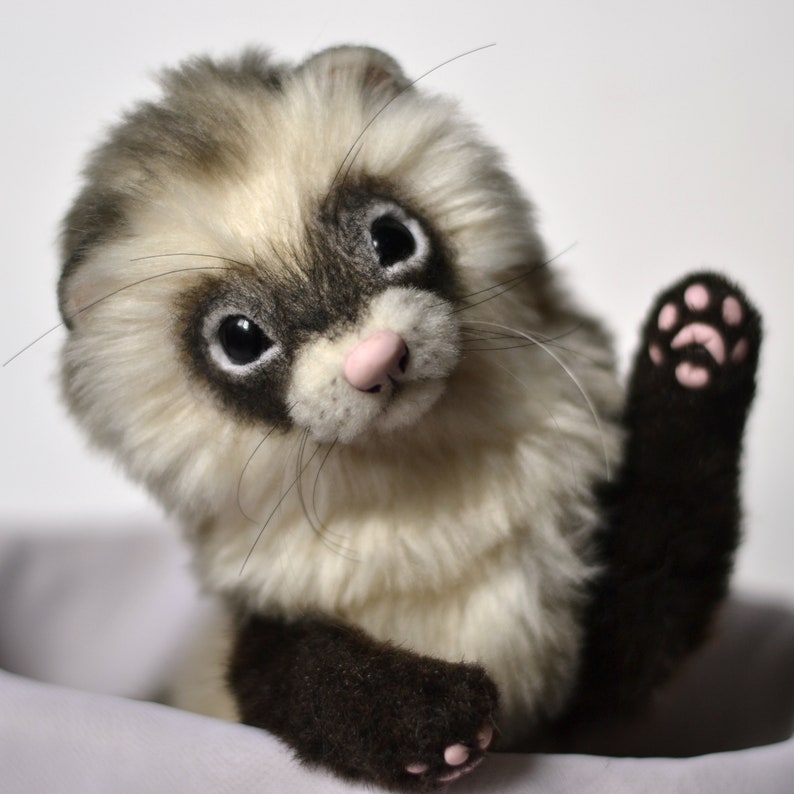 Teddy Ferret Toffee. Made to order. Realistic toy. OOAK art Etsy