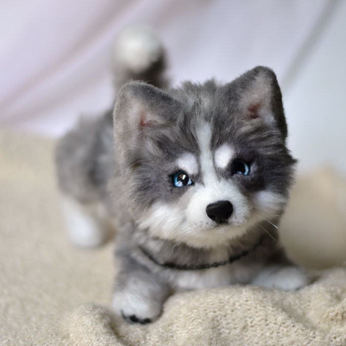 Husky Puppy Hector Made To Order Realistic Toy Husky Puppy Etsy