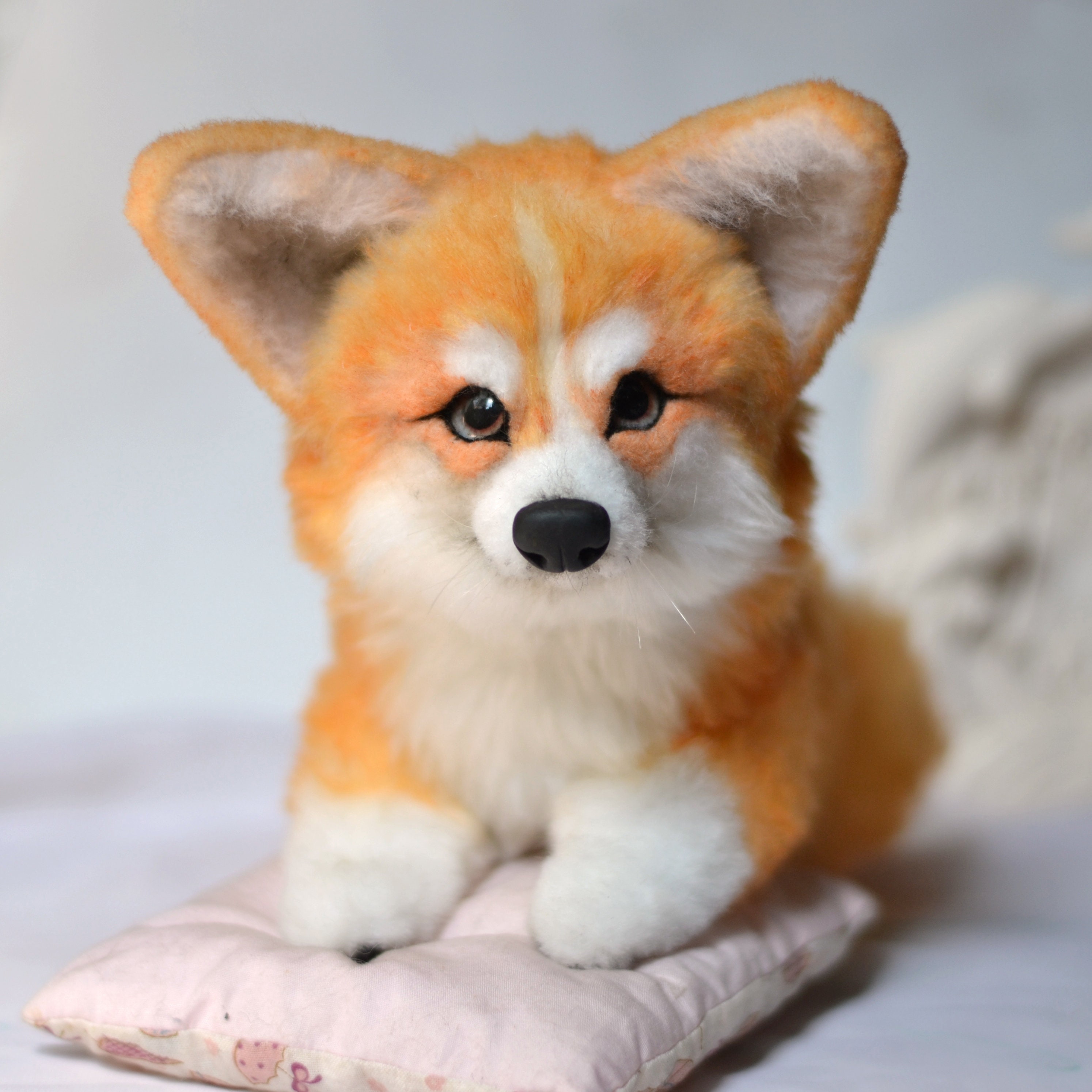 realistic stuffed corgi