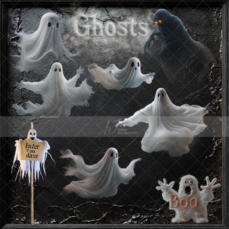 Mega Halloween PNG Bundle – Over 200 Spooky Overlays – Witches, Ghosts ...