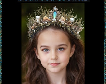 Mermaid Seaweed Crowns Mini kit overlays, props for Mermaid Photography and Composites in Photoshop, girls fantasy, printable png